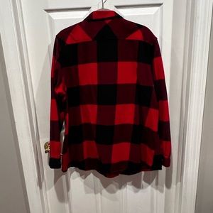 Heavy flannel “shacket”. Red and black Buffalo Plaid